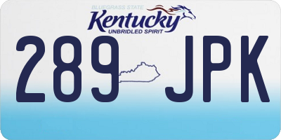KY license plate 289JPK