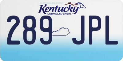 KY license plate 289JPL