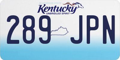 KY license plate 289JPN