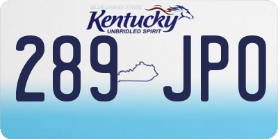 KY license plate 289JPO