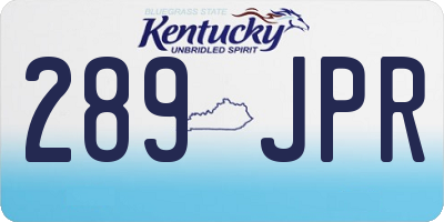 KY license plate 289JPR