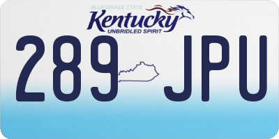 KY license plate 289JPU