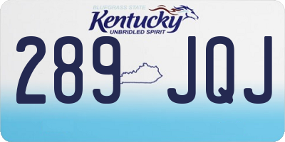 KY license plate 289JQJ
