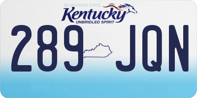KY license plate 289JQN