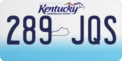 KY license plate 289JQS