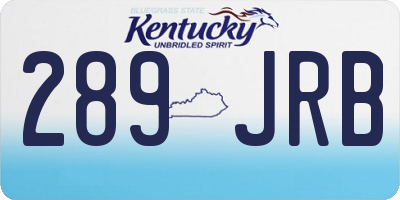 KY license plate 289JRB