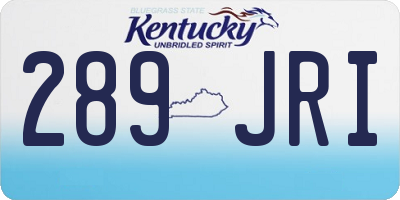 KY license plate 289JRI