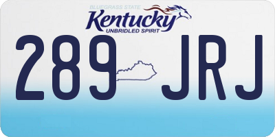 KY license plate 289JRJ