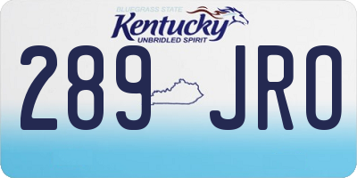 KY license plate 289JRO