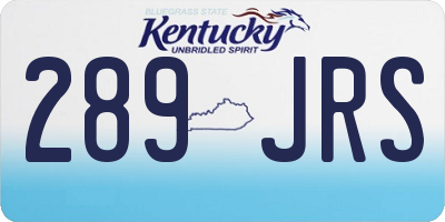 KY license plate 289JRS