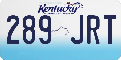KY license plate 289JRT