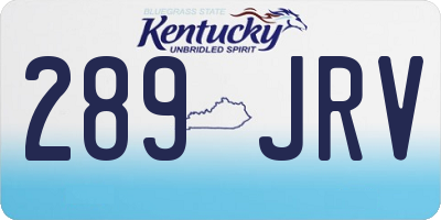 KY license plate 289JRV