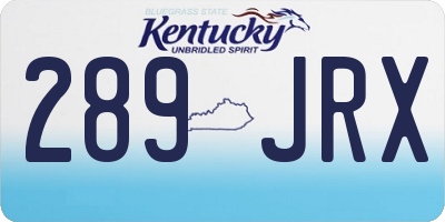 KY license plate 289JRX