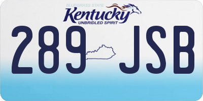 KY license plate 289JSB