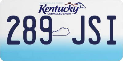 KY license plate 289JSI