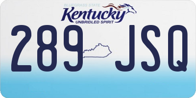 KY license plate 289JSQ