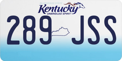 KY license plate 289JSS