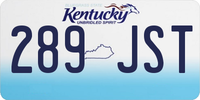 KY license plate 289JST