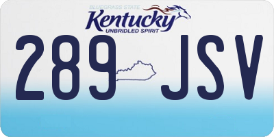 KY license plate 289JSV