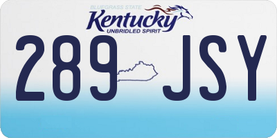 KY license plate 289JSY