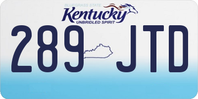 KY license plate 289JTD