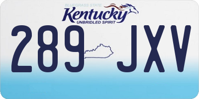 KY license plate 289JXV