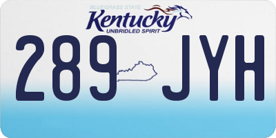 KY license plate 289JYH