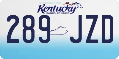 KY license plate 289JZD