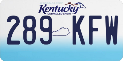 KY license plate 289KFW
