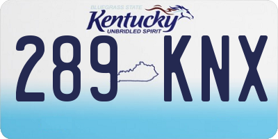 KY license plate 289KNX
