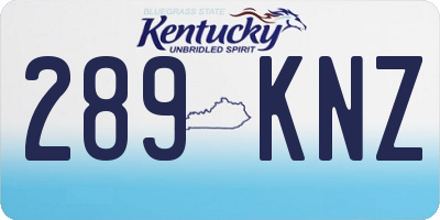 KY license plate 289KNZ