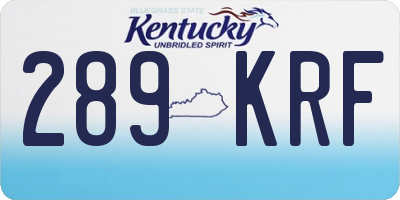 KY license plate 289KRF