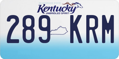 KY license plate 289KRM