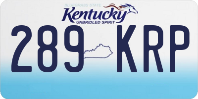 KY license plate 289KRP