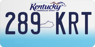 KY license plate 289KRT