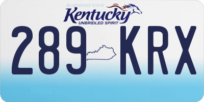 KY license plate 289KRX