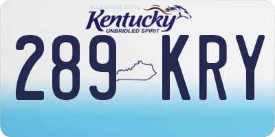 KY license plate 289KRY
