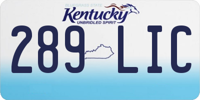 KY license plate 289LIC