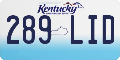 KY license plate 289LID