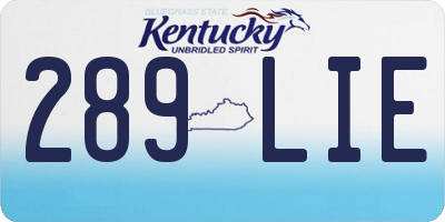 KY license plate 289LIE
