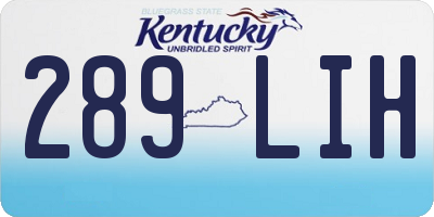KY license plate 289LIH