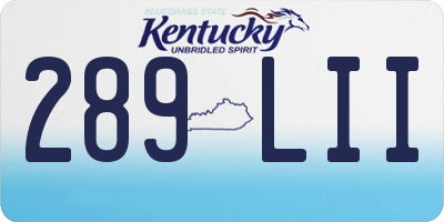 KY license plate 289LII