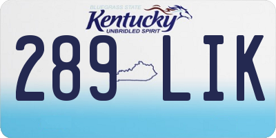 KY license plate 289LIK