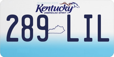 KY license plate 289LIL