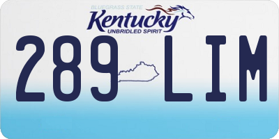 KY license plate 289LIM