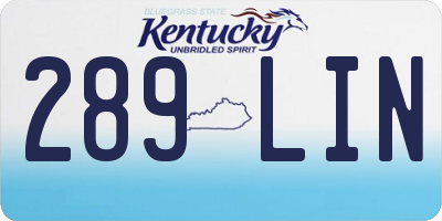 KY license plate 289LIN