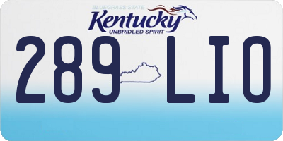 KY license plate 289LIO