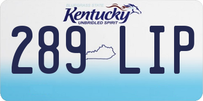 KY license plate 289LIP