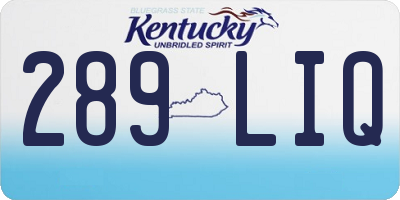KY license plate 289LIQ