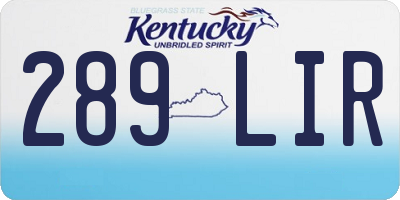 KY license plate 289LIR